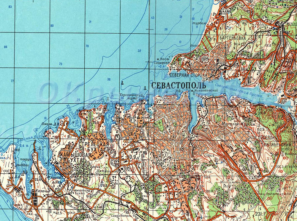 Карта бухт севастополя карта с названиями