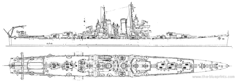 Схема-компоновка крейсера USS St. Louis
